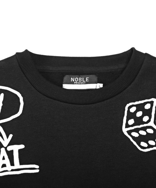 LUXSTYLE（ラグスタイル）の「落書き発泡プリント裏起毛スウェット（スウェット・メンズ・ホワイト/ブラック・L/M）」の16枚目の写真