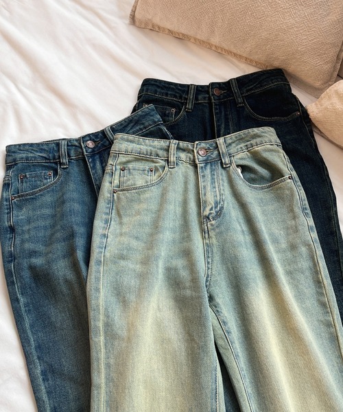 Olu.（オルドット）の「ウォッシュカラーストレッチフレアデニム（デニムパンツ・レディース・ライトブルー/ダークブルー/ブルー・0/1）」の5枚目の写真