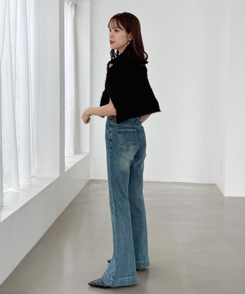 Olu.（オルドット）の「ウォッシュカラーストレッチフレアデニム（デニムパンツ・レディース・ライトブルー/ダークブルー/ブルー・0/1）」の19枚目の写真