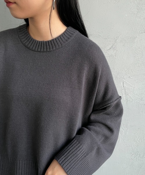 セール】[mizuiro ind/ミズイロインド] ワイドシルエット クルーネック