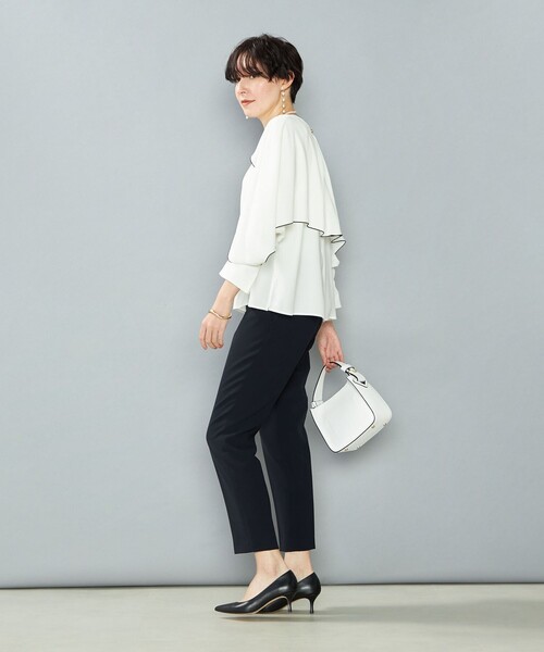 NOLLEY’S（ノーリーズ）の「ウォッシャブルストレッチジョーゼットケープ風ブラウス（シャツ/ブラウス・レディース・オフホワイト・36/38）」の5枚目の写真