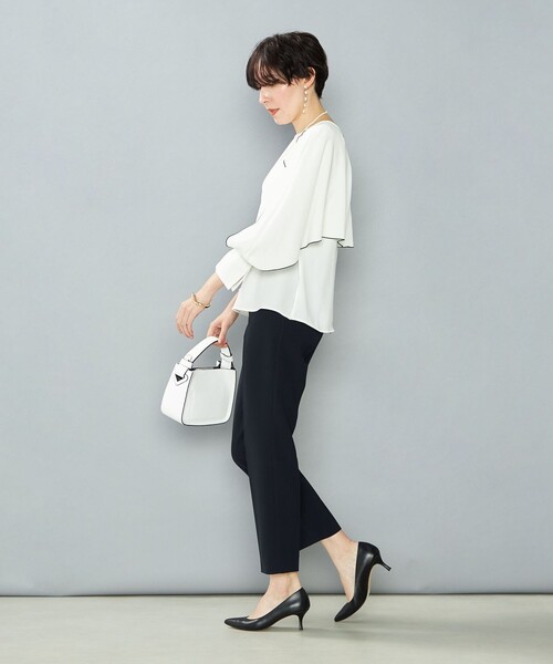 NOLLEY’S（ノーリーズ）の「ウォッシャブルストレッチジョーゼットケープ風ブラウス（シャツ/ブラウス・レディース・オフホワイト・36/38）」の6枚目の写真