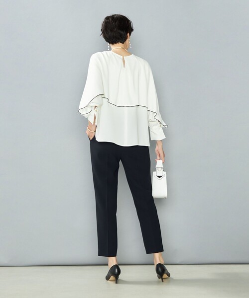 NOLLEY’S（ノーリーズ）の「ウォッシャブルストレッチジョーゼットケープ風ブラウス（シャツ/ブラウス・レディース・オフホワイト・36/38）」の7枚目の写真