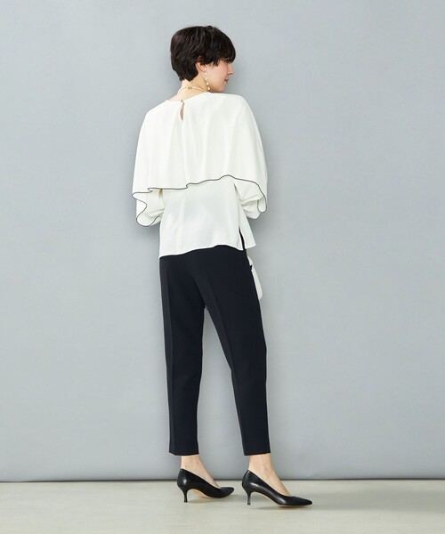 NOLLEY’S（ノーリーズ）の「ウォッシャブルストレッチジョーゼットケープ風ブラウス（シャツ/ブラウス・レディース・オフホワイト・36/38）」の9枚目の写真