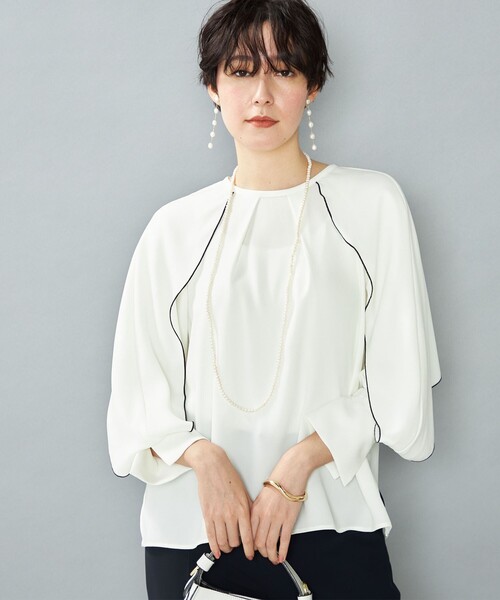 NOLLEY'S　(2024aw)　ストレッチジョーゼットシャーリングブラウス ストレッチジョーゼットシャーリングブラウス｜ノーリーズの通販