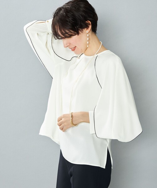 NOLLEY’S（ノーリーズ）の「ウォッシャブルストレッチジョーゼットケープ風ブラウス（シャツ/ブラウス・レディース・オフホワイト・36/38）」の17枚目の写真