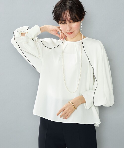 ブラウス シャツ 「L」「ウォッシャブル」ストレッチトロピカルパッチポケットシャツ レディース L】【ウォッシャブル】ストレッチトロピカルパッチポケット