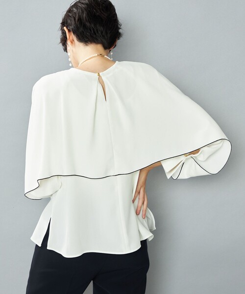 NOLLEY’S（ノーリーズ）の「ウォッシャブルストレッチジョーゼットケープ風ブラウス（シャツ/ブラウス・レディース・オフホワイト・36/38）」の21枚目の写真