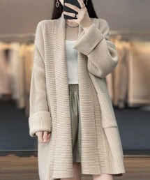 レディース ニット ロングカーディガン セーター ジャケット 膝下丈 ポケット付き ショール 長袖 秋 冬 ゆる ストレッチ コート Amazon | [BKVB] ロングカーディガン ロング カーディガン