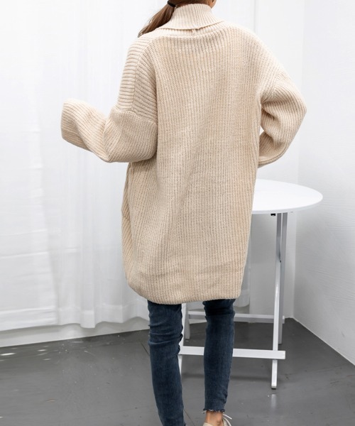 Miniministore（ミニミニストア）の「ニットカーディガン ロング丈 秋冬 韓国（カーディガン/ボレロ・レディース・ブラウン/ベージュ/ネイビー/モカ・フリー）」の17枚目の写真
