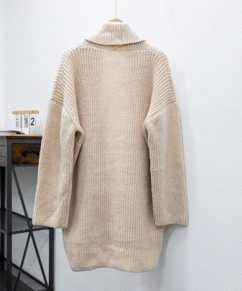 Miniministore（ミニミニストア）の「ニットカーディガン ロング丈 秋冬 韓国（カーディガン/ボレロ・レディース・ブラウン/ベージュ/ネイビー/モカ・フリー）」の20枚目の写真