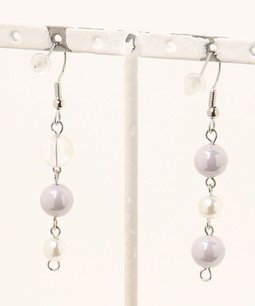 tone（トーン）の「【-lensa-】アシメなビーズピアス(MA)（ピアス（両耳用）・レディース・パープル・FREE）」の6枚目の写真