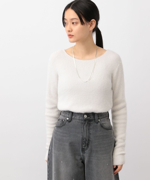 A part by(アパートバイ)の「【前後2WAY】ラメシャギープルオーバー_長袖(ニット/セーター・レディース・ブラック/アイボリー/チャコールグレー・FREE)」の6枚目の写真