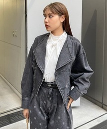 シングルカラーデニムブルゾン