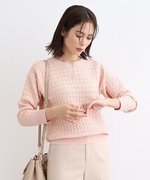 INDIVI | 【洗える／3D編地】ギザギザ柄デザインニット(ニット/セーター)