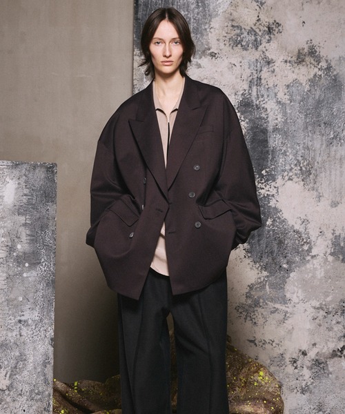 UNISEX》Wool Mix Prime-Over Peaked Lapel Double Tailored Jacket