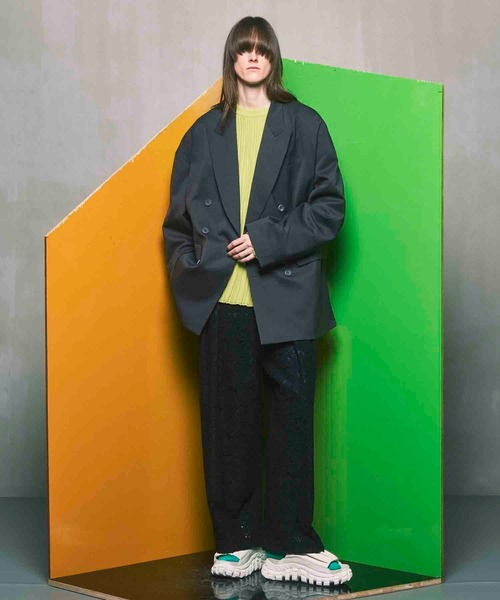 【メゾンスペシャル】プライムオーバーピークドラペルダブルテーラードジャケット上下 ユニセックスアイテム》ションヘルピークドラペルプライム