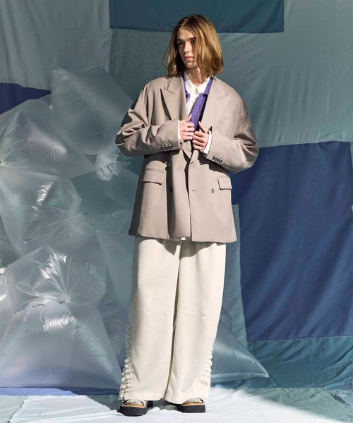 UNISEX》Wool Mix Prime-Over Peaked Lapel Double Tailored Jacket