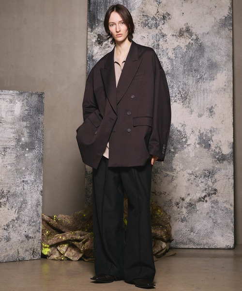 UNISEX》Wool Mix Prime-Over Peaked Lapel Double Tailored Jacket