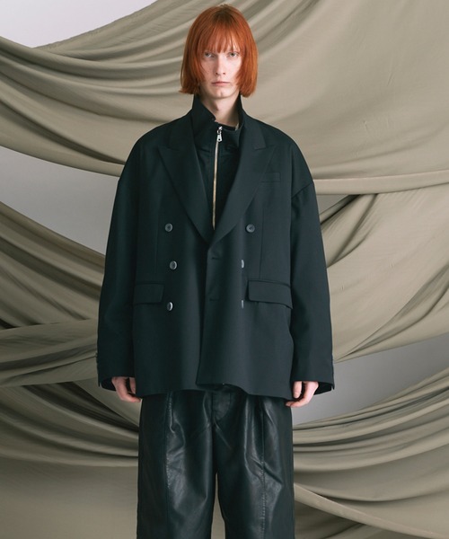 極美品★ドゥーズィエムクラス｜定価4,7万 20AW ウールダブルジャケット UNISEX》Wool Mix Prime-Over Peaked Lapel Double Tailored Jacket
