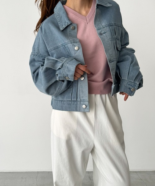 CANAL JEAN(キャナルジーン)の「RED CHOP WORKS バルーンスリーブデニムジャケット(デニムジャケット・レディース・グレー/インディゴブルー・ONE SIZE)」の11枚目の写真