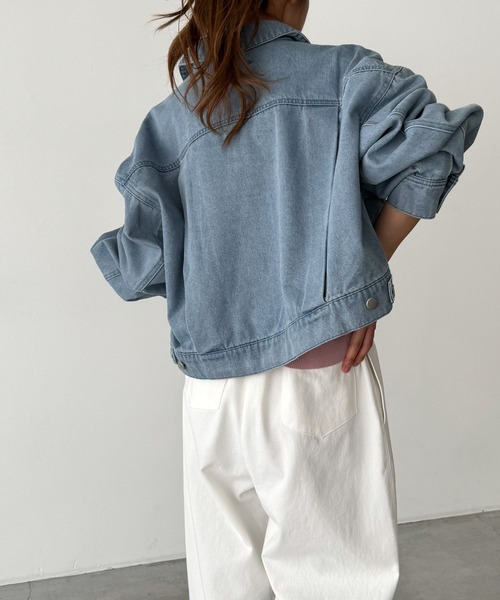 CANAL JEAN(キャナルジーン)の「RED CHOP WORKS バルーンスリーブデニムジャケット(デニムジャケット・レディース・グレー/インディゴブルー・ONE SIZE)」の9枚目の写真