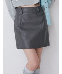 MURUA | フェイクレザーフラップミニスカート(スカート)