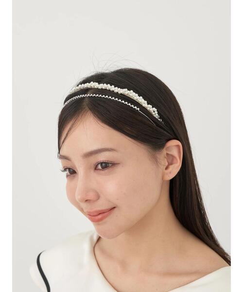 earth music&ecology(アースミュージックアンドエコロジー)の「ビジュー・パール2setカチューシャ(カチューシャ・レディース・シルバー/ゴールド・FREE)」の4枚目の写真