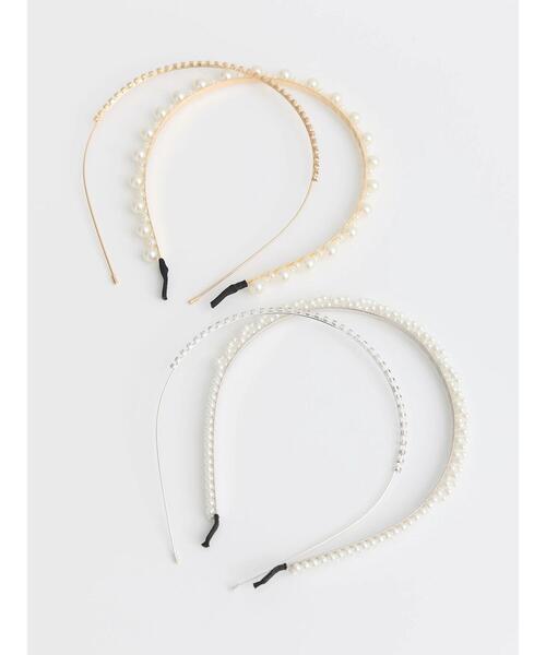 earth music&ecology(アースミュージックアンドエコロジー)の「ビジュー・パール2setカチューシャ(カチューシャ・レディース・シルバー/ゴールド・FREE)」の5枚目の写真