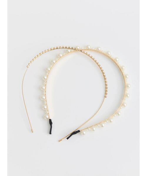 earth music&ecology(アースミュージックアンドエコロジー)の「ビジュー・パール2setカチューシャ(カチューシャ・レディース・シルバー/ゴールド・FREE)」の6枚目の写真
