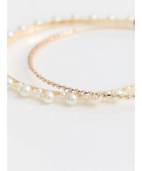 earth music&ecology(アースミュージックアンドエコロジー)の「ビジュー・パール2setカチューシャ(カチューシャ・レディース・シルバー/ゴールド・FREE)」の7枚目の写真