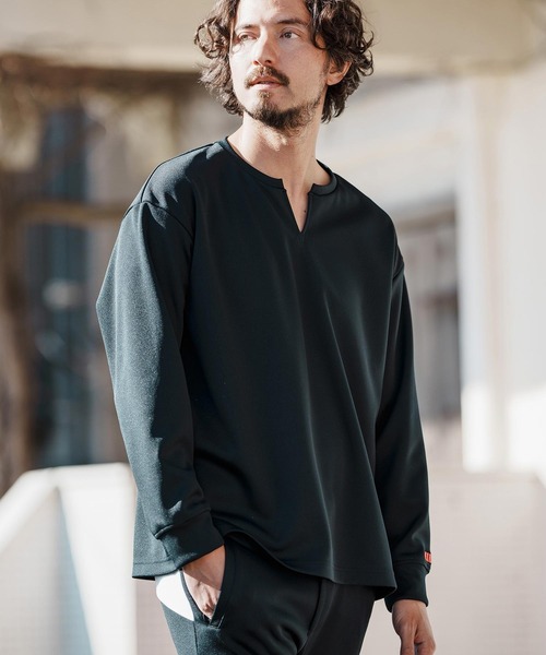 felkod（フィルコッド）の「mlt4624- Shirts Like Oversized Key Neck Pullover  カットソー（ポロシャツ・メンズ・ホワイト×ピンク/ブラック×ピンク・S/M/L）」の9枚目の写真