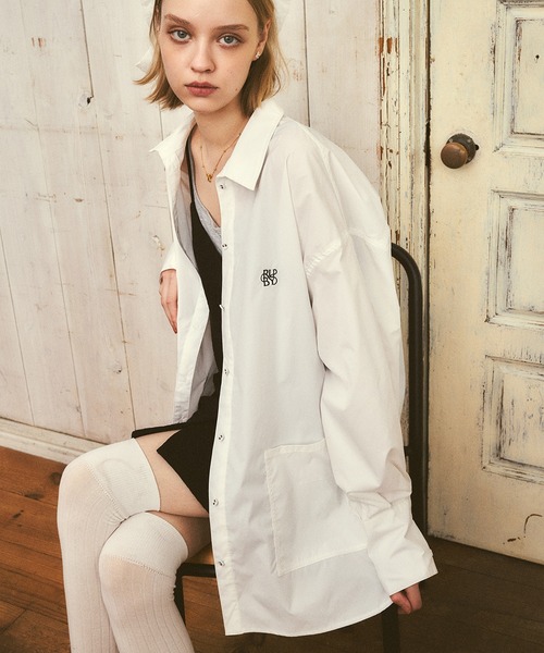 RUBY AND YOU(ルビーアンドユー)の「ビッグカフスシャツ(シャツ/ブラウス・レディース・ブルー/オフホワイト・FREE)」の14枚目の写真