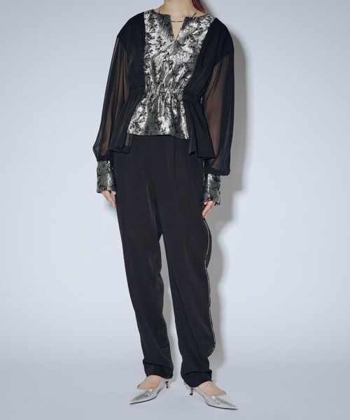 Ezick(エジック)の「Jacquard line ロングスラックス(スラックス・レディース・ブラック/チャコールグレー・FREE)」の17枚目の写真