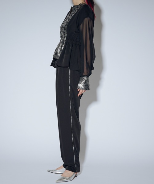 Ezick(エジック)の「Jacquard line ロングスラックス(スラックス・レディース・ブラック/チャコールグレー・FREE)」の19枚目の写真