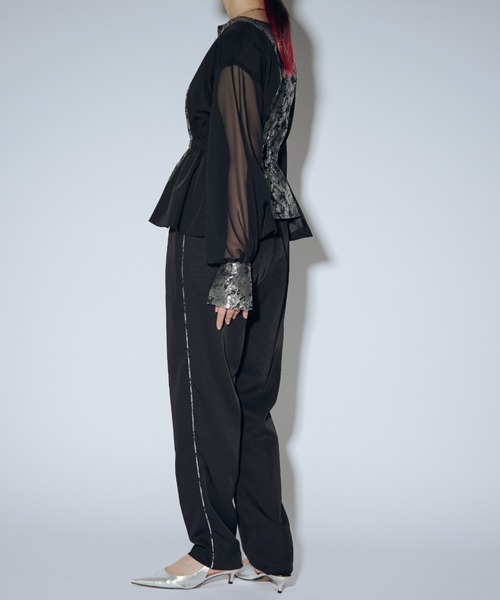 Ezick(エジック)の「Jacquard line ロングスラックス(スラックス・レディース・ブラック/チャコールグレー・FREE)」の20枚目の写真