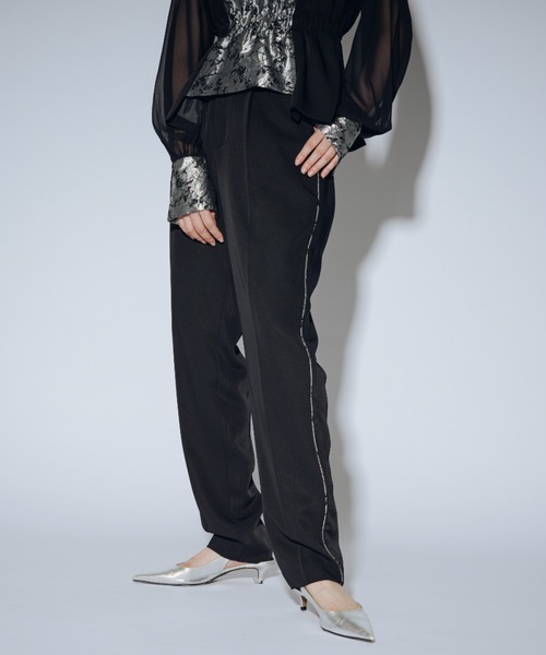 Ezick(エジック)の「Jacquard line ロングスラックス(スラックス・レディース・ブラック/チャコールグレー・FREE)」の21枚目の写真