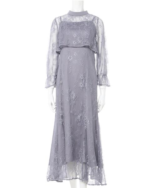 INGNI（イング）の「2Wayボレロ＋レースキャミワンピースSET（ドレス・レディース・ブラック/グレー/ブルー/ミント・M）」の9枚目の写真