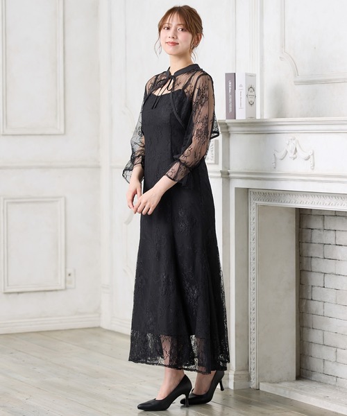 INGNI（イング）の「2Wayボレロ＋レースキャミワンピースSET（ドレス・レディース・ブラック/グレー/ブルー/ミント・M）」の13枚目の写真