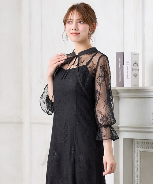 INGNI（イング）の「2Wayボレロ＋レースキャミワンピースSET（ドレス・レディース・ブラック/グレー/ブルー/ミント・M）」の16枚目の写真