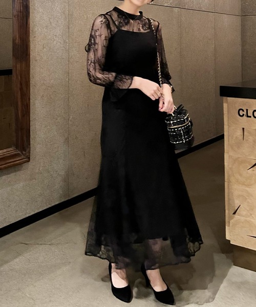 INGNI（イング）の「2Wayボレロ＋レースキャミワンピースSET（ドレス・レディース・ブラック/グレー/ブルー/ミント・M）」の17枚目の写真