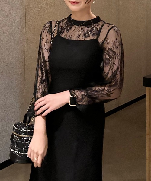 INGNI（イング）の「2Wayボレロ＋レースキャミワンピースSET（ドレス・レディース・ブラック/グレー/ブルー/ミント・M）」の20枚目の写真