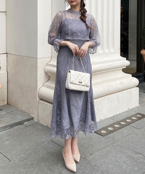 INGNI（イング）の「2Wayボレロ＋レースキャミワンピースSET（ドレス・レディース・ブラック/グレー/ブルー/ミント・M）」の22枚目の写真