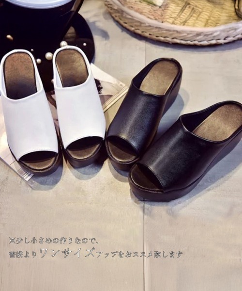 Miniministore（ミニミニストア）の「厚底サンダル レディース ウェッジソール（サンダル・レディース・ブラック/ホワイト・24.5cm/24.0cm/23.5cm/22.5cm/23.0cm）」の15枚目の写真