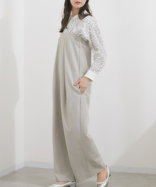 KATHARINE ROSS(キャサリンロス)の「【KATHARINE ROSS】ベアコンビネゾン(つなぎ/オールインワン・レディース・グレイッシュベージュ/ブラック・MEDIUM)」の1枚目の写真