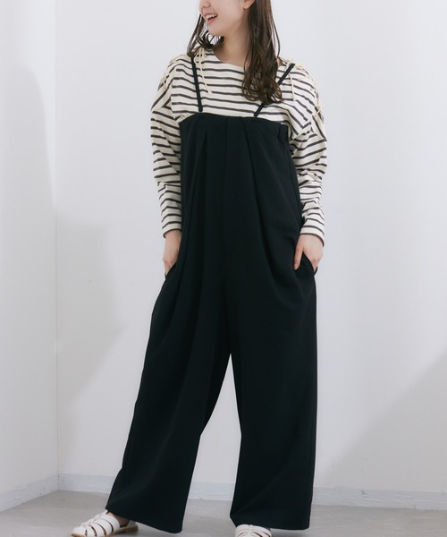 KATHARINE ROSS(キャサリンロス)の「【KATHARINE ROSS】ベアコンビネゾン(つなぎ/オールインワン・レディース・グレイッシュベージュ/ブラック・MEDIUM)」の2枚目の写真