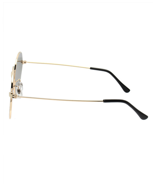 WEGO(ウィゴー)の「WEGO/フラットレンズサングラス(サングラス・メンズ・ゴールド/ブラック・FREE)」の3枚目の写真