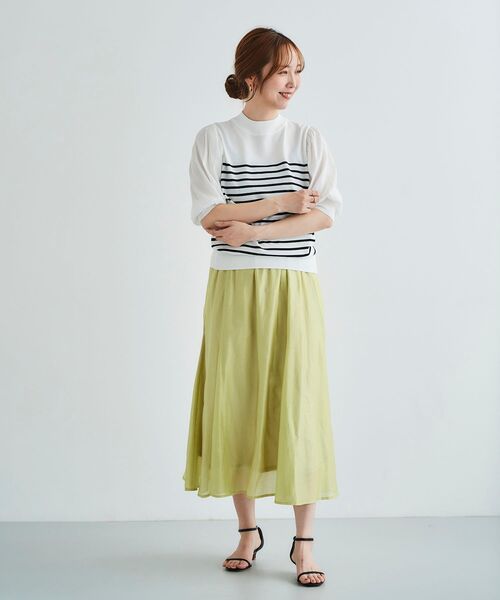 le.coeur blanc(ルクールブラン)の「スリーブドッキングニットプルオーバー(ニット/セーター・レディース・ブラック/ホワイト系その他/アイボリー・38)」の22枚目の写真