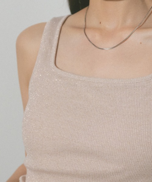 カップ付きラメタンクトップ（タンクトップ）｜VANNIE U（ヴァニーユー