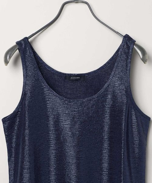 Gajessグリッタータンクトップ タンクトップ ノースリーブ Glitter tank top / カップ付き